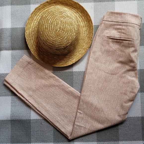 NINE WEST Peach Print Slim Ankle Pants Size 2 - Picture 3 of 8